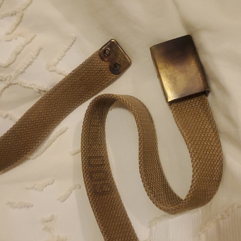 Mills 600 Woven Canvas Belt + Brass Buckle WWI Military Suspender USQMD